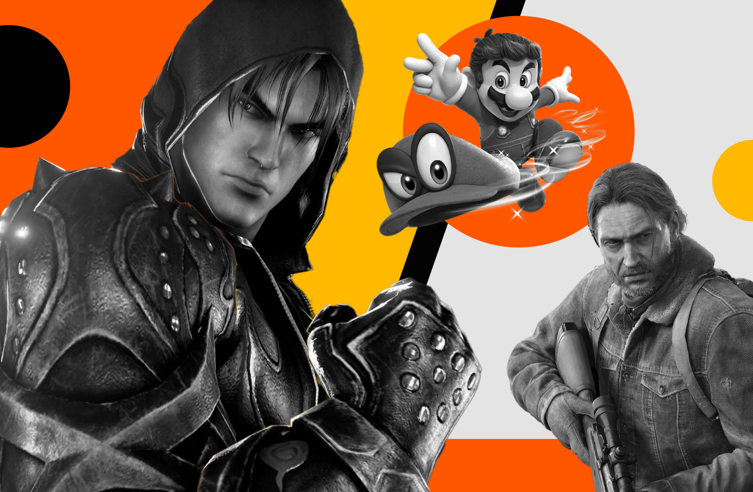 Collage of characters from different video game genres.